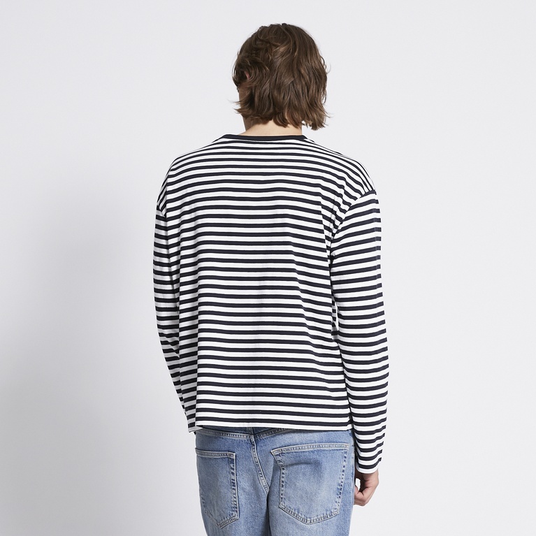 Striped long sleeve tee "Lion stripe" Navy
